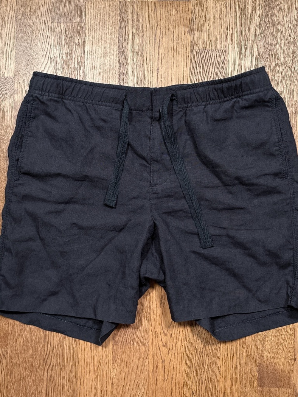 Orlebar Brown Alex Linen 7" Night Iris Blue Drawstring Chino Shorts Mens 32